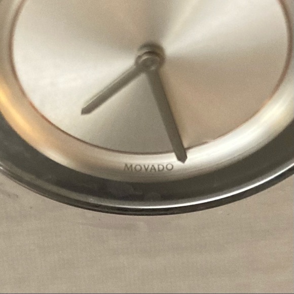 Movado Bold Silver Stainless Steel Watch Rose Gold Dial Quartz 3600381 Gift Box - Picture 11 of 16